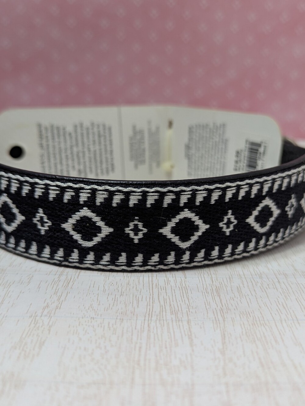 Diamond Aztec Leather Dog Collar